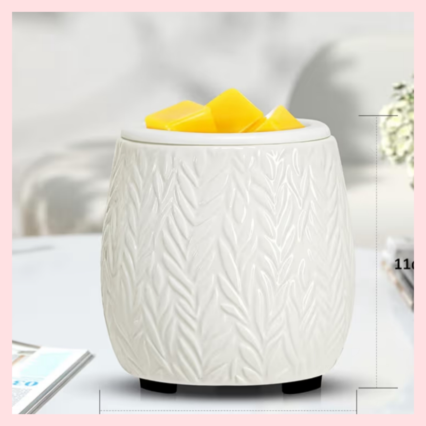 WHITE CERAMIC WAX MELT BURNER